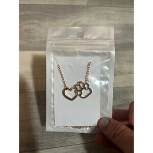 Paw and heart necklace